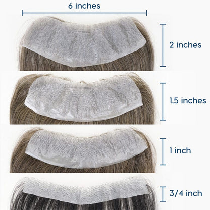 PU-FRONTAL: Men's Frontal Hair Piece for Receded Hairline