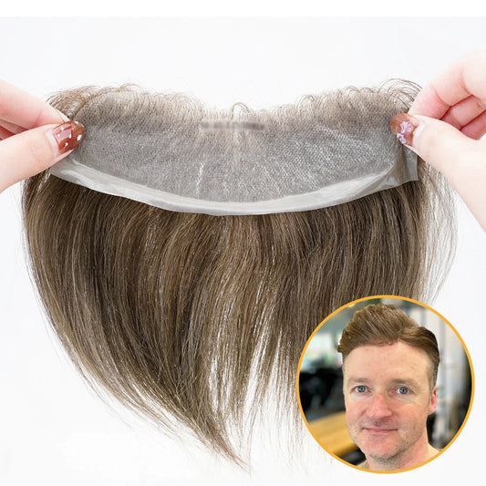 PU-FRONTAL: Men's Frontal Hair Piece for Receded Hairline
